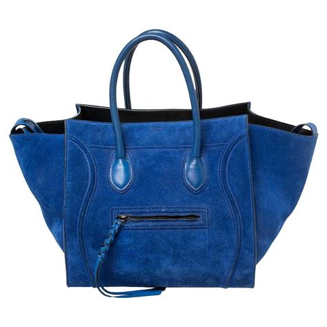 blue suede celine phantom|Medium Luggage Phantom bag in fuzzy jacquard .